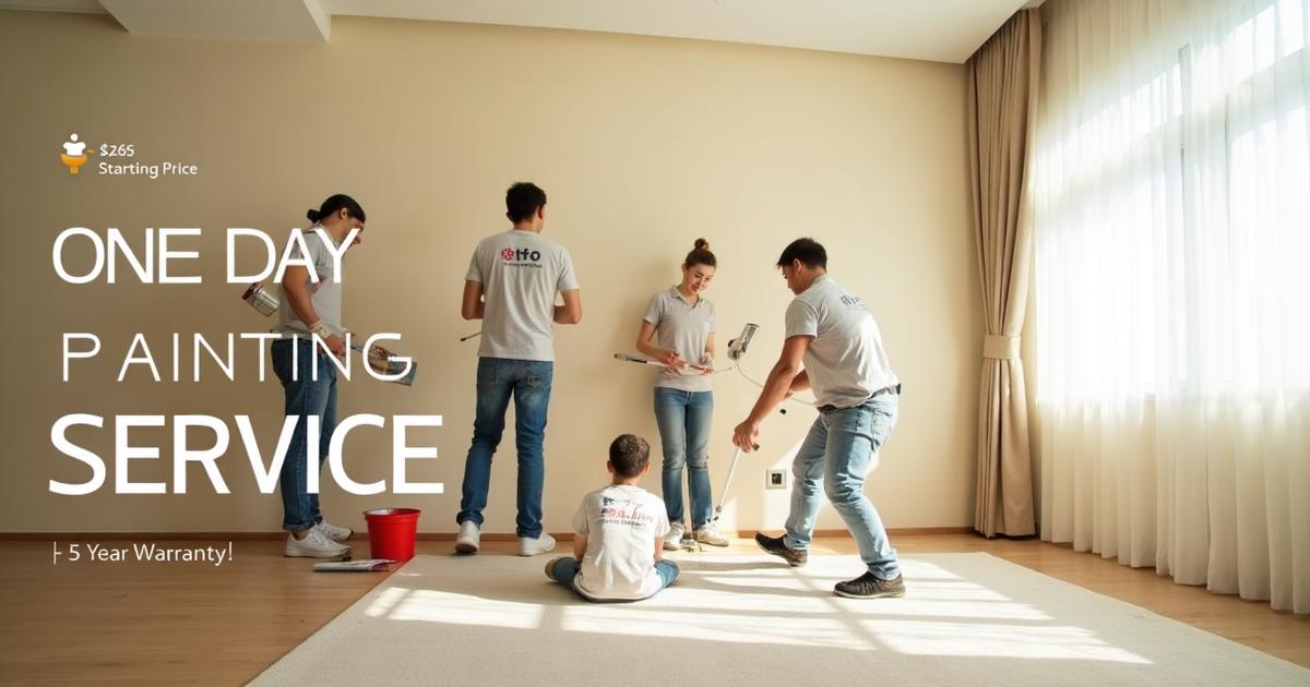 Professional house painting service in Singapore - happy family in beautifully painted HDB flat living room with eco-friendly paint