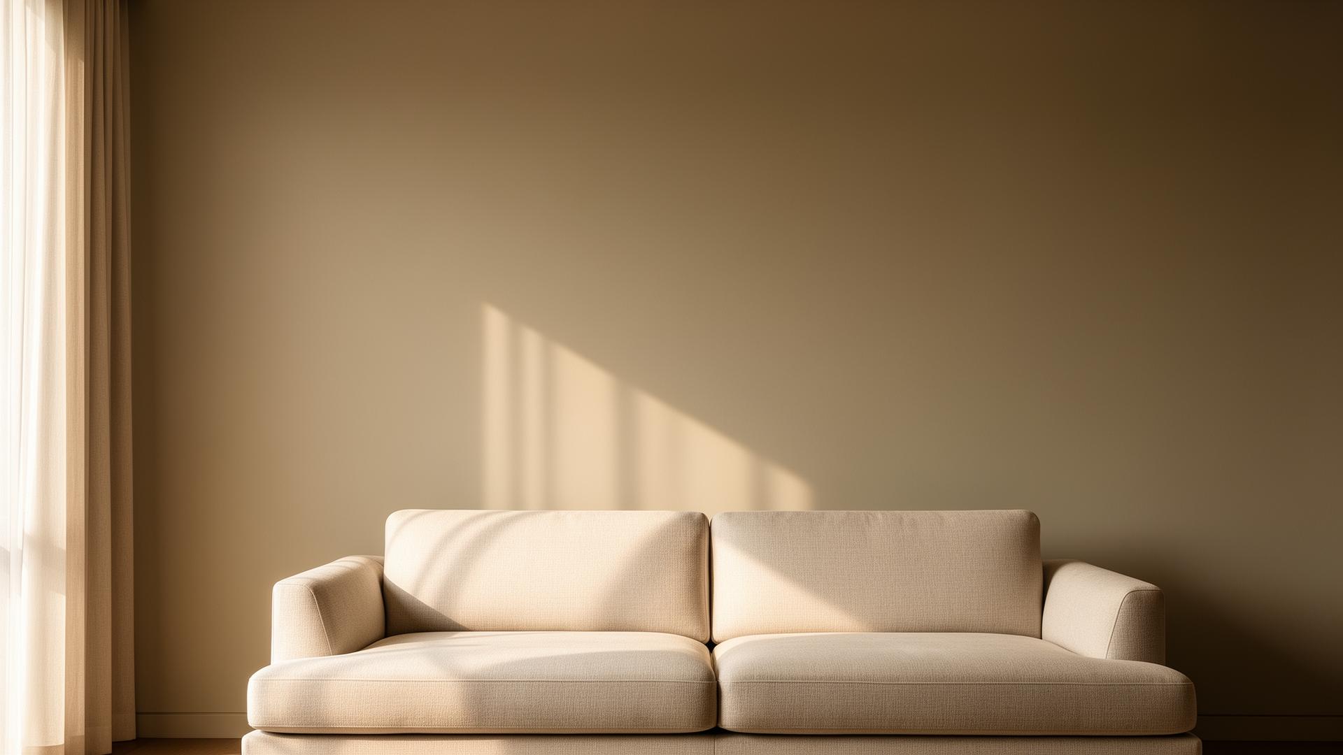 PXA warm putty Zinsser eggshell room in a Singapore residence — full living context, soft daylight